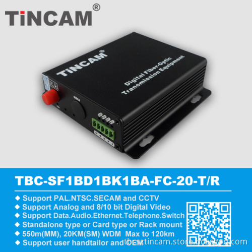1 Channel Video Transceiver Optical Fiber Audio Video Transceiver Fiber Optic Audio Video Equipment